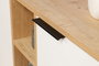 Hanah Home Consola Roble, Blanco. Fabricada 100% en tablero de partículas revestido de melamina con patas metálicas. Medidas: 142x83x35.6 cm.